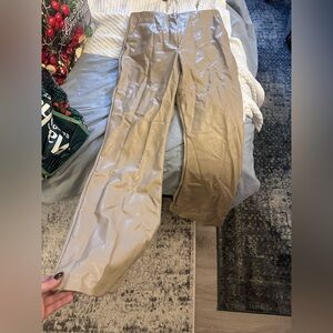 Abercrombie tan leather trousers